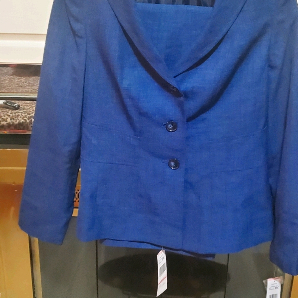 Le Suit Cobalt Pantsuit